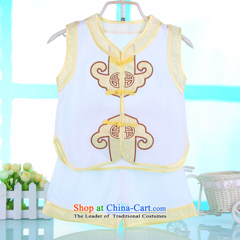 2015 new boys tulles Tang Dynasty Package summer baby age grasp week dress 100 days old dress White 110