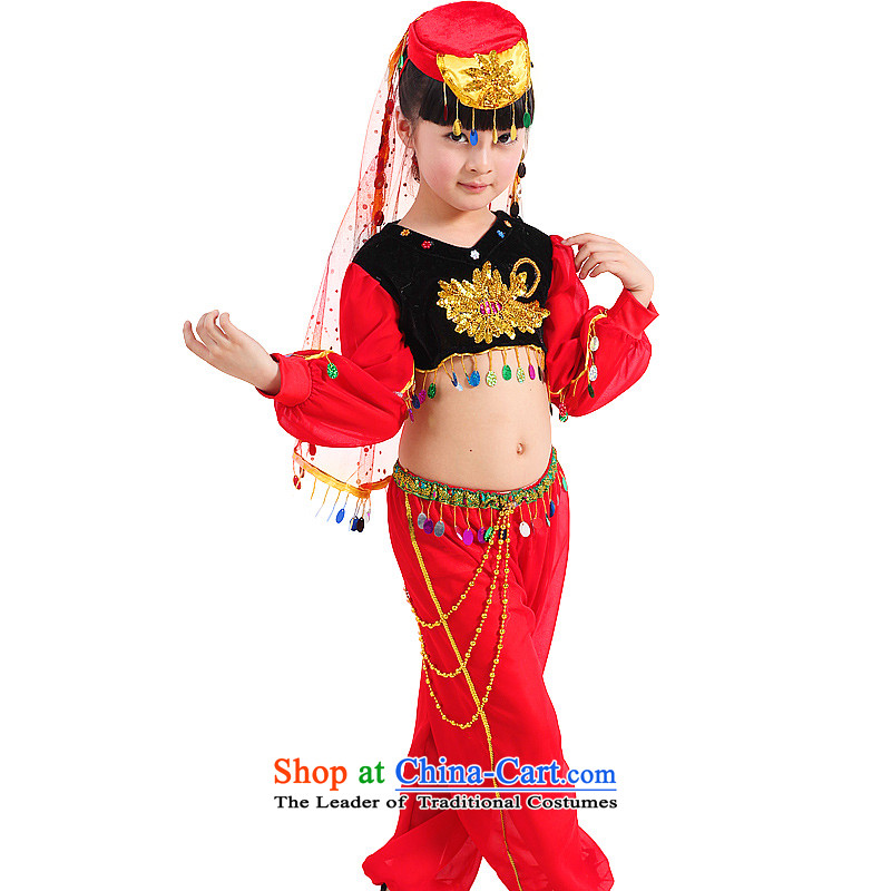 Dream arts children dance wearing girls 61 children costumes Xinjiang Indian dance minority clothing girls MZY-00116 red hangtags 130 is suitable for 120cm tall wear, Dream Arts , , , shopping on the Internet