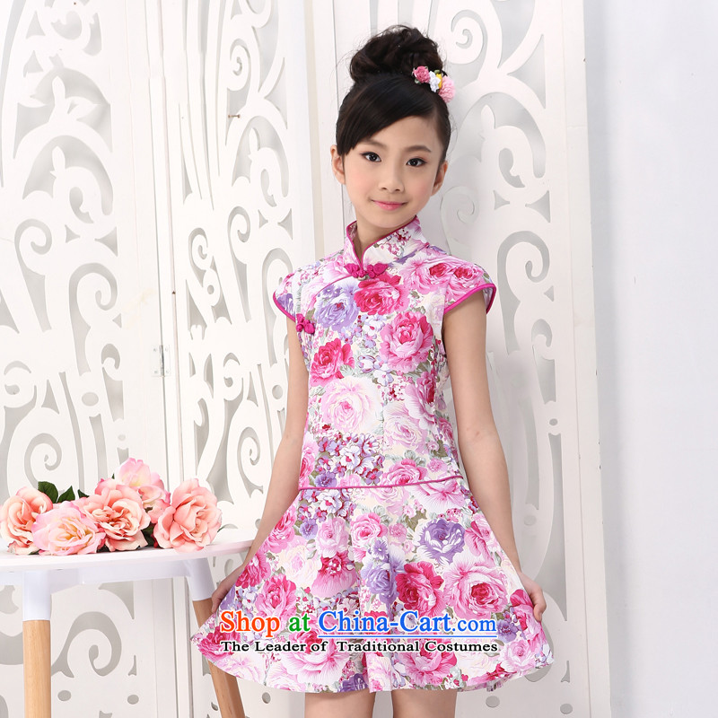 Ethernet in the summer of 2015, child-care New China wind a view of the Red CUHK child improved large petticoats qipao girls instrument performances services dresses up red feelings 160 Ethernet-shopping on the Internet has been pressed.