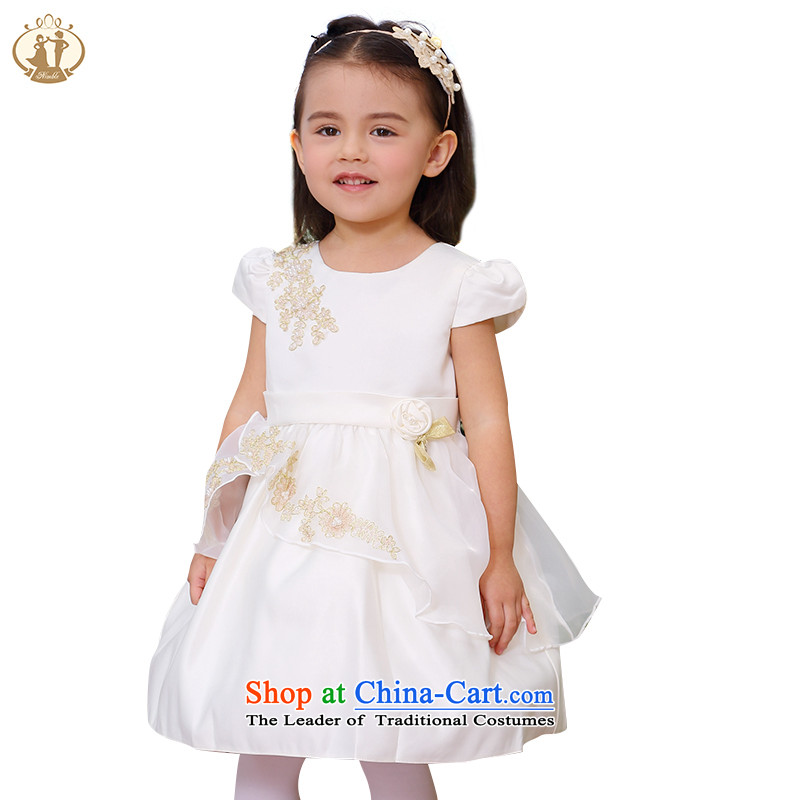 Tien Po 2015 Summer new child dresses Korean girls short-sleeved embroidery princess skirt flower girl children dress skirt children show skirt m/Kim 90cm, Tien Bo (nimble) , , , shopping on the Internet