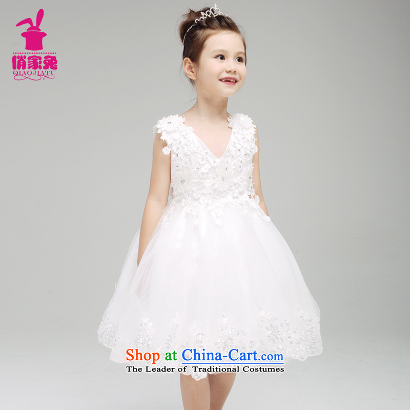 For rabbits 2015 girls spring, dresses 610 children will children dress skirt girls lace white wedding 150cm_145-155cm lovely Princess Skirt_