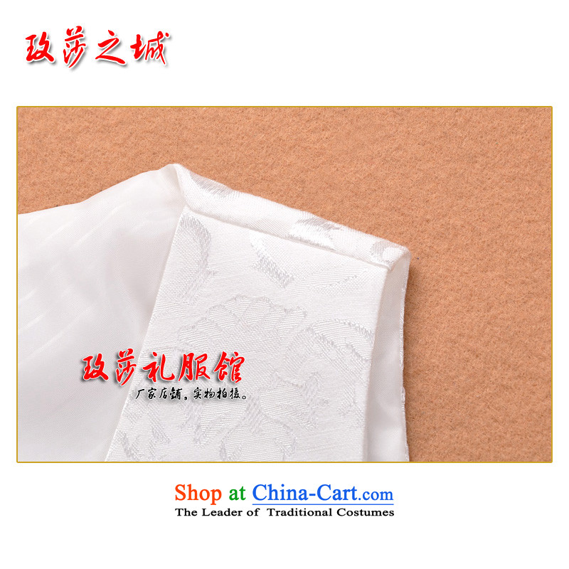 Boys School performances white jacquard waistcoat and Flower Girls wedding ceremony at shoulder children embroidery section birthday activities small vest tailored white jacquard 140 Elizabeth City has been pressed in the Online Shopping