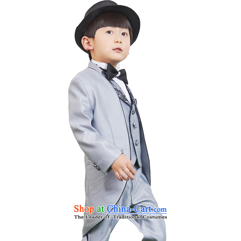 For rabbits boy suit Small Flower Girls Wedding Dress Suit Kit new Korean children dress wedding frock coat west kit spring and autumn child light gray  (qiaojiatu 90cm(85-95cm), for rabbits) , , , shopping on the Internet
