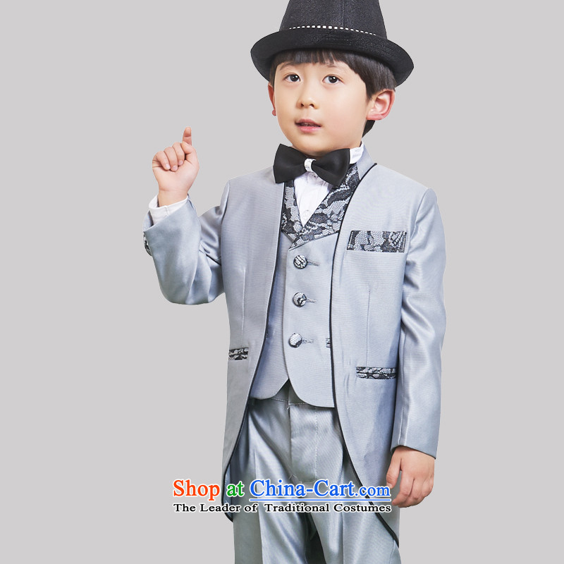 For rabbits boy suit Small Flower Girls Wedding Dress Suit Kit new Korean children dress wedding frock coat west kit spring and autumn child light gray  (qiaojiatu 90cm(85-95cm), for rabbits) , , , shopping on the Internet