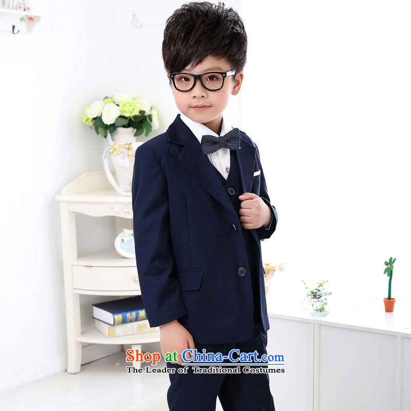 The workshop on children in suits yi dress boy classic black, Solid Color children fall will give the new 2015 strap navy blue kit with, a workshop on the , , , yi 130cm, shopping on the Internet