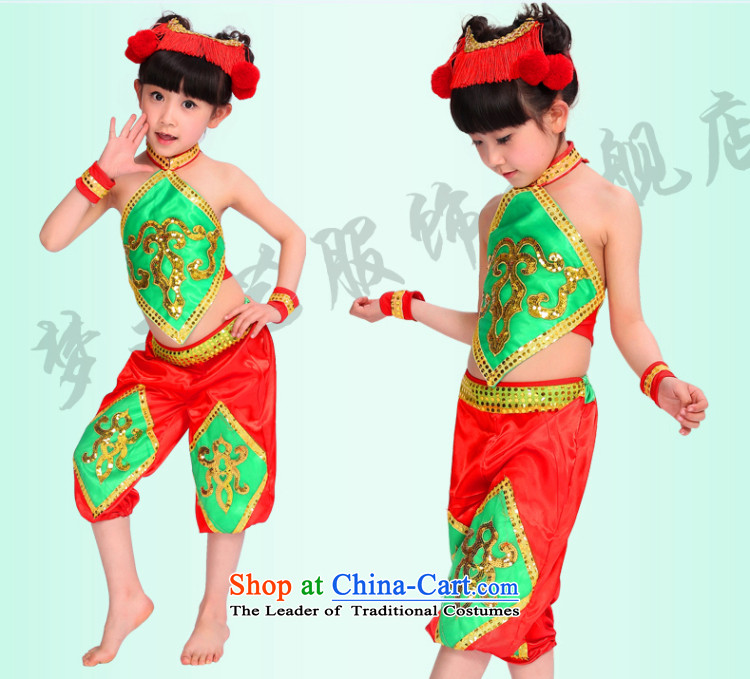 The dream of children of ethnic arts 610 costumes girl child care to children of ethnic minorities summer performances of the Manchurian MZY-0279 green red uniform trousers 140 pictures, prices, brand platters! The elections are supplied in the national character of distribution, so action, buy now enjoy more preferential! As soon as possible.