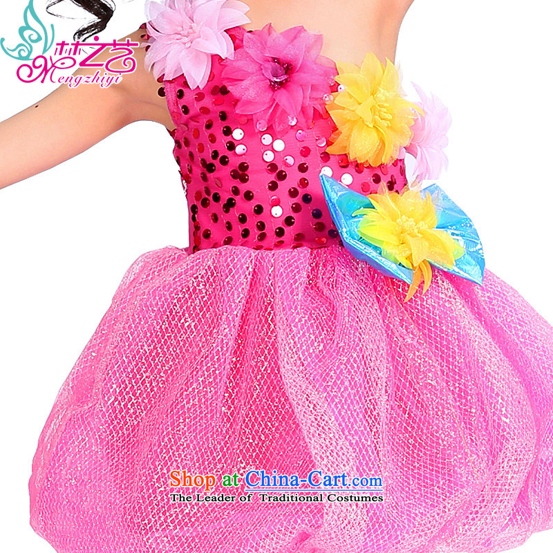 The Dream of the child will arts girls celebrate children's day child care costumes Beveled Shoulder bubble skirt dance services better suited to 130-140cm, MZY-0280 red dream arts , , , shopping on the Internet