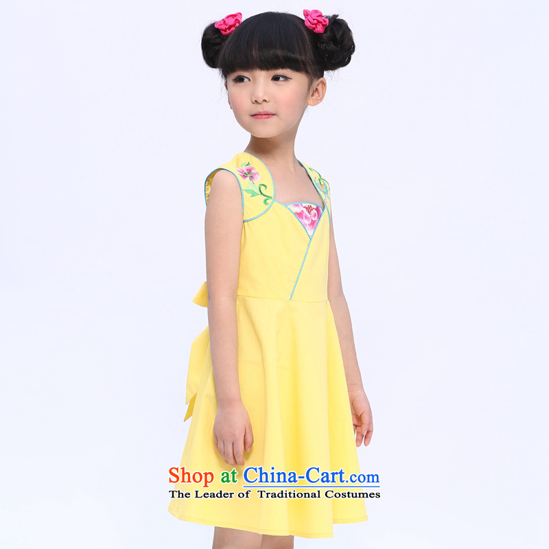 I should be grateful if you would have the girl children's wear small Wang Xia, children's wear dresses low collar vest skirt X5299Y yellow 150/146-155cm/, services show Wang small lotus , , , shopping on the Internet