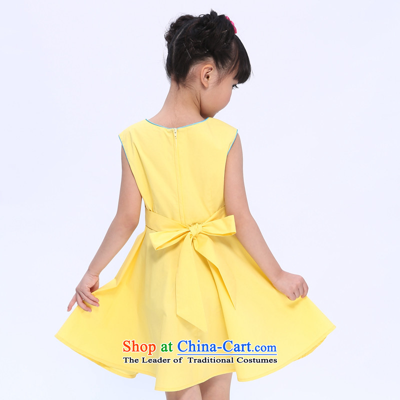 I should be grateful if you would have the girl children's wear small Wang Xia, children's wear dresses low collar vest skirt X5299Y yellow 150/146-155cm/, services show Wang small lotus , , , shopping on the Internet