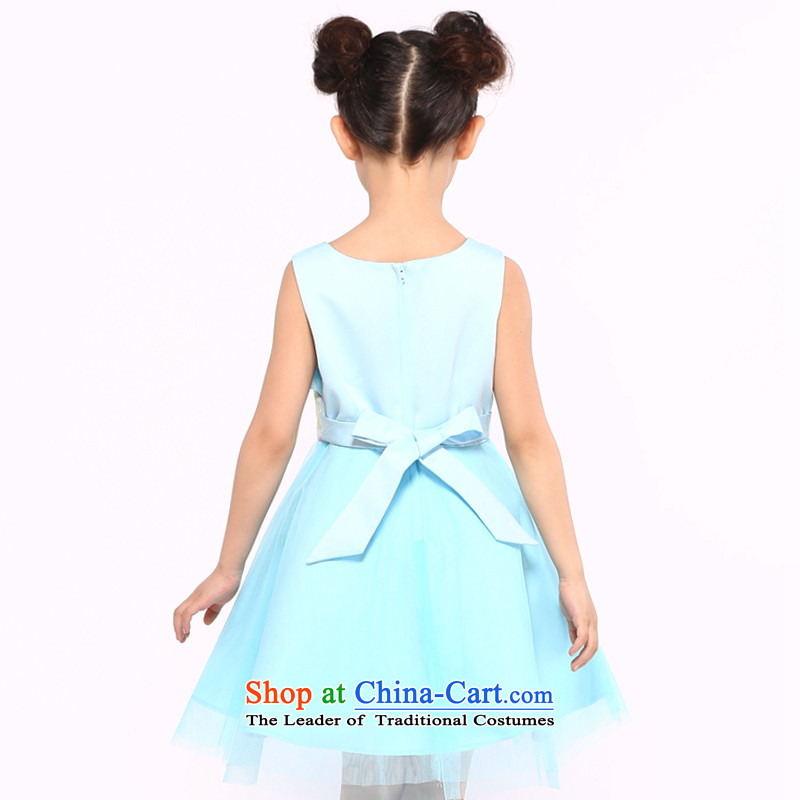 I should be grateful if you would have the girl children's wear small Wang Xia, children's wear dresses embroidered dress uniform X5299U blue 160/156-165cm/, show Wang small lotus , , , shopping on the Internet