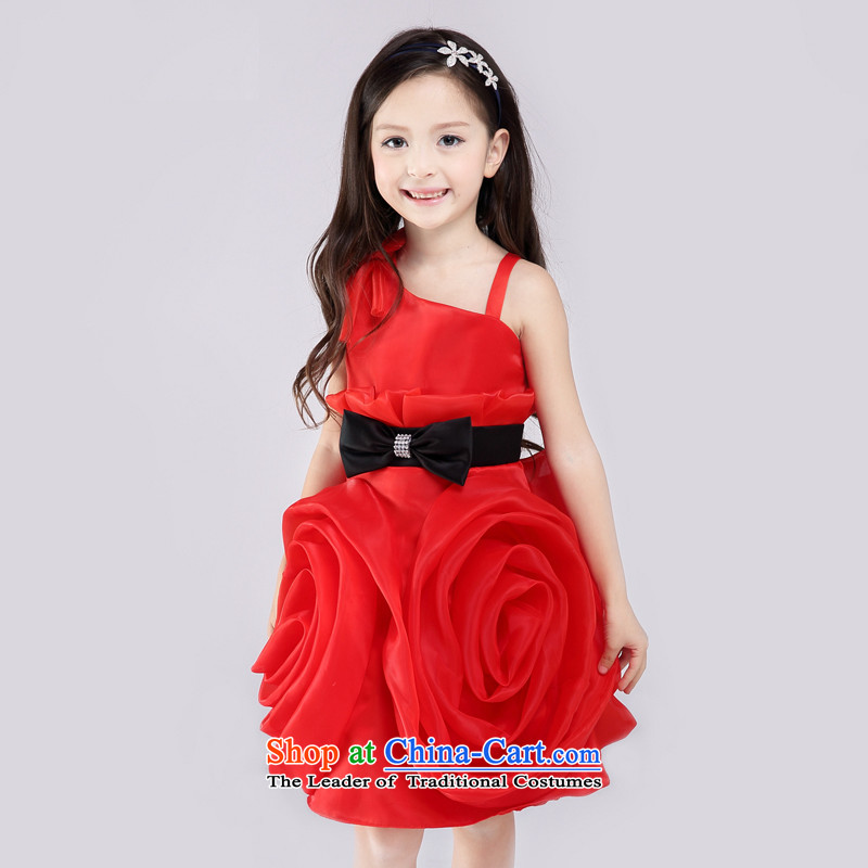 Each Ngai Princess skirt to live piano music and dance to the girl child wedding flower girls dress princess skirt stereo flower children dresses red 160, Every Ngai (joli) , , , shopping on the Internet