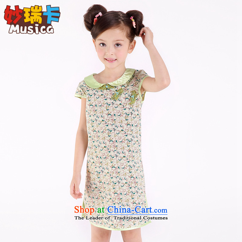 Mya@ 2015 Summer children's wear new products of ethnic girls qipao CUHK child Tang dynasty stamp cheongsam dress skirt pink 160 Miu@ , , , shopping on the Internet