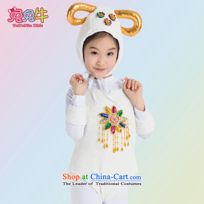 The new 61 children will kindergartens suede cartoon show services early childhood sheep animal costumes and rabbit cattle white 120-130 , , , shopping on the Internet