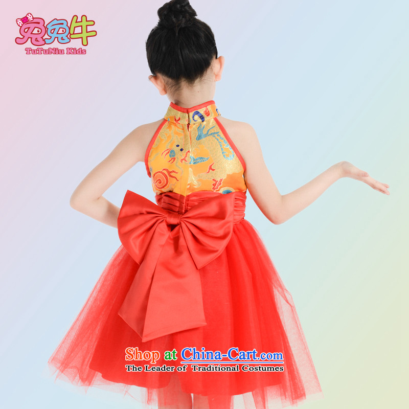 61. Children will start with the clothing girls dancing qipao gown Shao Er moderator child care services such as female diagram shows color and cattle has been pressed and 120-130 shopping on the Internet