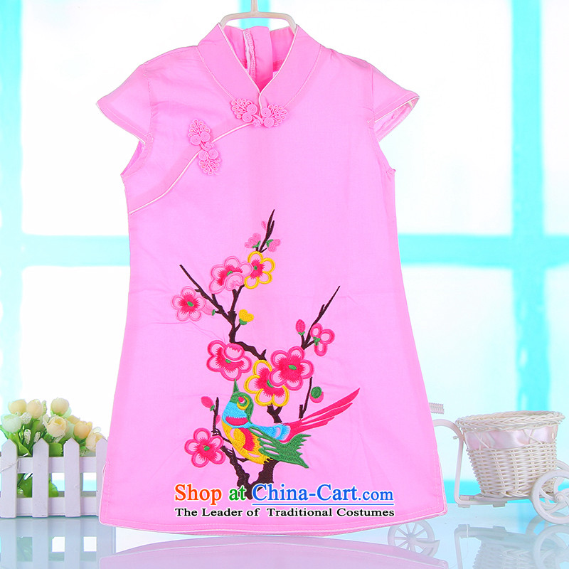 2015 Spring/Summer new child cheongsam dress classical girls baby girl children Tang dynasty large children's wear costumes 4692B pink 110, a point and shopping on the Internet has been pressed.