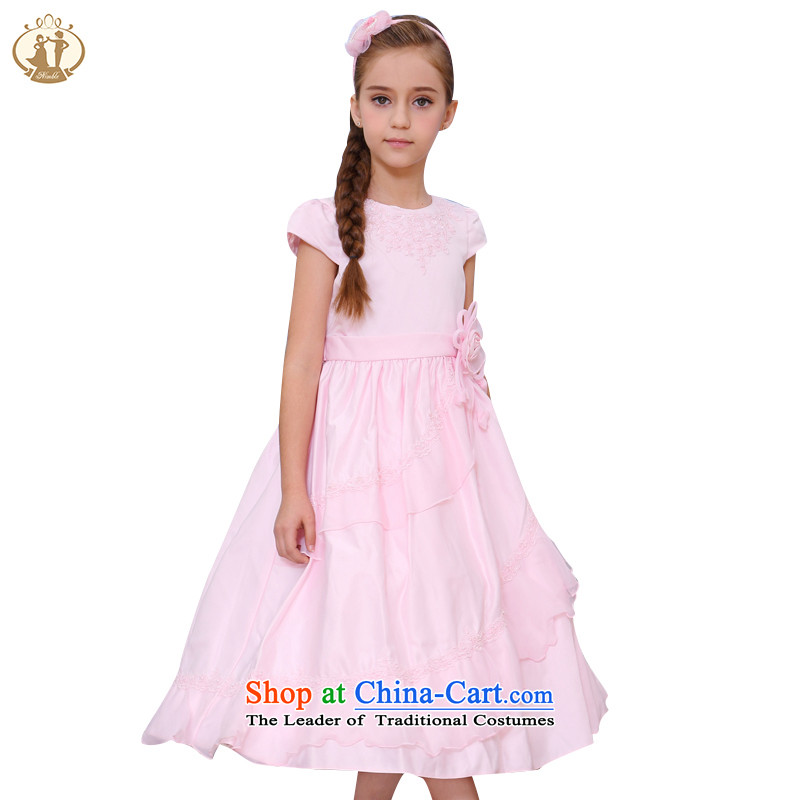Tien Po children's wear new manually staple 2015 Princess Pearl skirt girls wedding dress dress skirt cuhk child dresses pink 135cm, Tien Bo (nimble) , , , shopping on the Internet