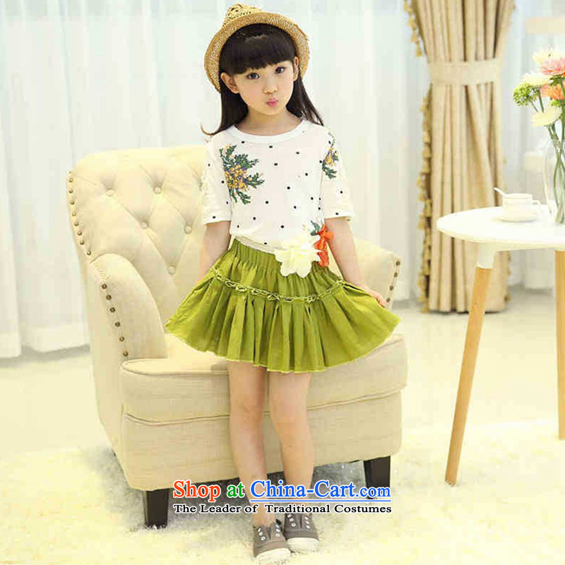 Children's wear costumes and celebrate Children's Day 2015 Summer new Korean Wave Point Princess Lounge skirt kit army green belts to skirt 160 D (VINIKAVEN yoga) , , , shopping on the Internet