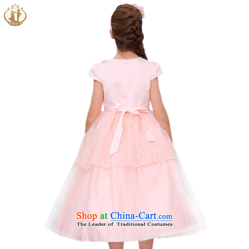 Tien Po children's wear new manually staple 2015 bead lace princess skirt girls wedding dress dress apron skirt toner orange 135cm, Tien Bo (nimble) , , , shopping on the Internet