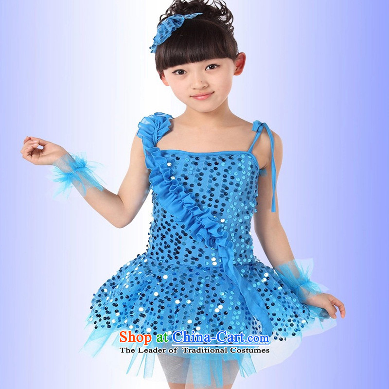 The new 61 children will show services Stage Costume modern Latin dance services on children dance piece dress in accordance with the inter-white 160 child , , , shopping on the Internet