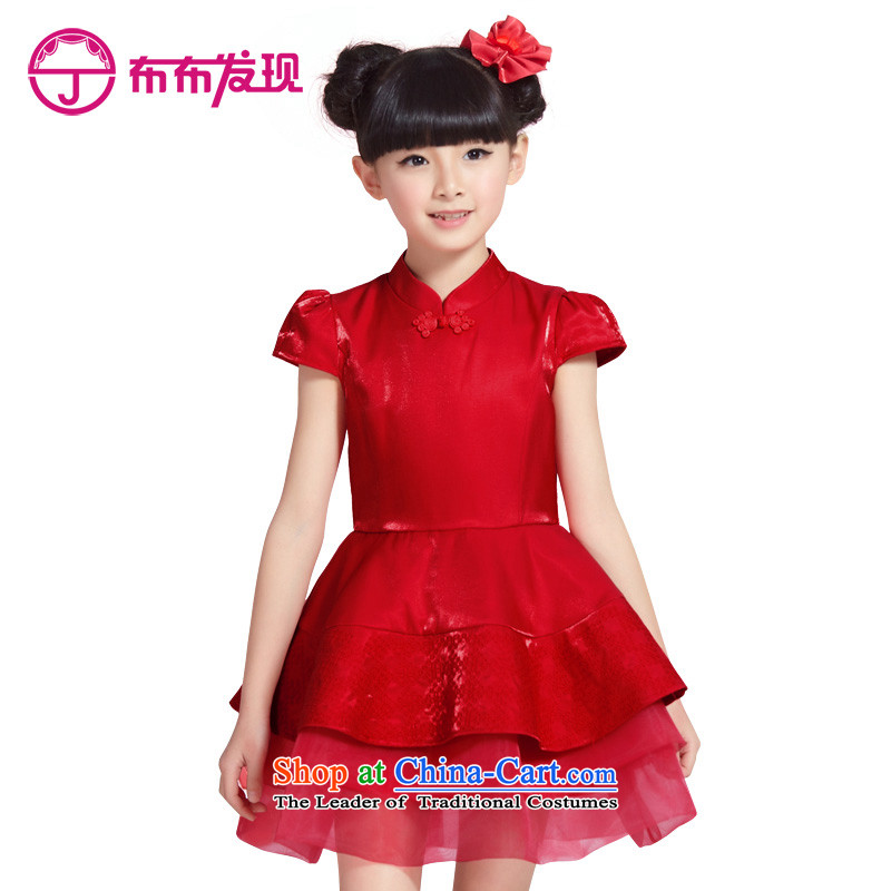 The Burkina found for summer new children's wear qipao will China wind girls dresses dress code red S3141390 160