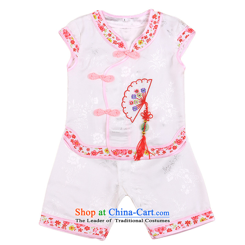 2015 new baby Tang Dynasty Package girls of early childhood short-sleeved shorts summer infant garment aged 1-2-3 4808 100 points of pink and shopping on the Internet has been pressed.