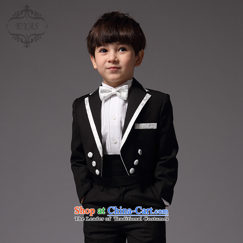 Eyas children dress boys frock coat Kit Flower Girls dress moderator to live piano music boy during the spring and autumn black suits 5 piece 140,EYAS,,, shopping on the Internet