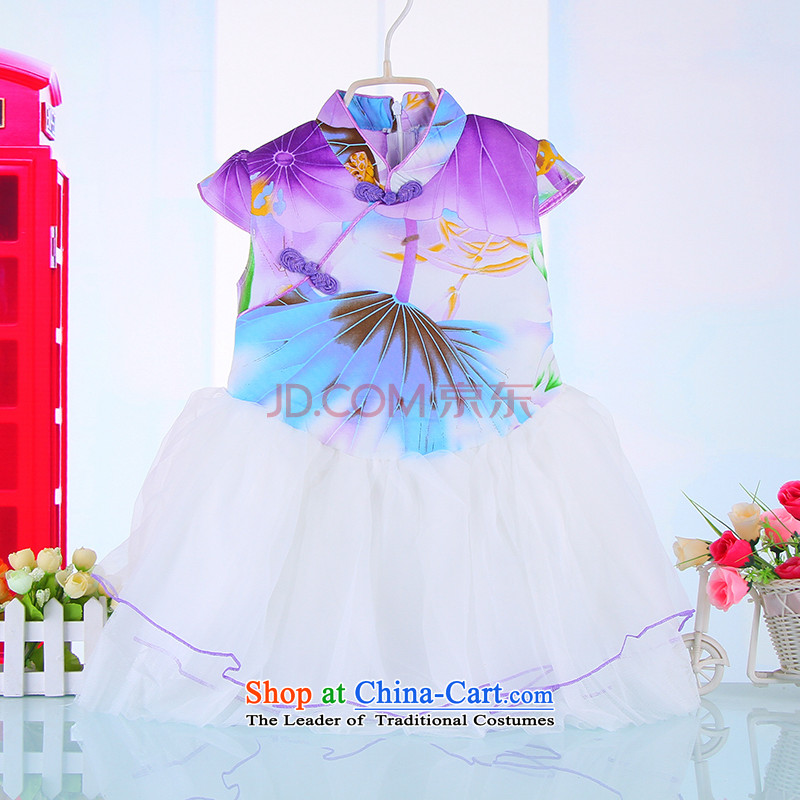 61 2015 female Children Summer gift of new wind retro jacquard bon bon dresses baby qipao 4510 Green 120 Bunnies Dodo xiaotuduoduo) , , , shopping on the Internet