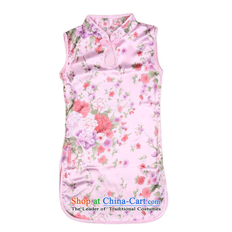 2015 girls children's apparel cheongsam dress qipao Girl Children Summer Tang dynasty summer baby cotton linen rose 110 Bunnies Dodo xiaotuduoduo) , , , shopping on the Internet