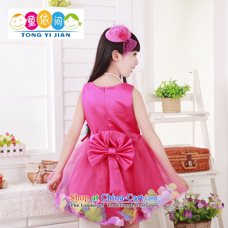 2015 Summer, children's wear gauze 61 Dance services connected petals Yi Girls skirt rose 140 children in accordance with the inter-agency , , , shopping on the Internet