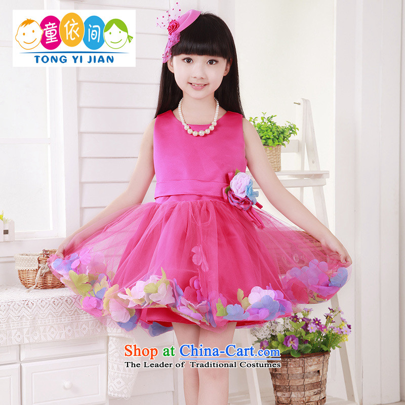 2015 Summer, children's wear gauze 61 Dance services connected petals Yi Girls skirt rose 140 children in accordance with the inter-agency , , , shopping on the Internet