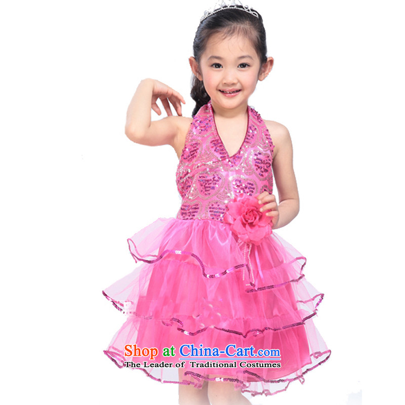 61. children's apparel dress princess skirt girls dress will spring bon bon skirt Flower Girls dress Summer Wedding dress rose 110