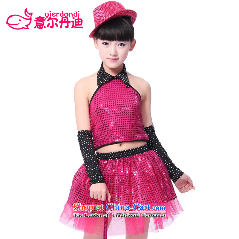 2015 61 children dance service female jazz dance performances to clothing to children early childhood stage performances on-chip in the red 160 to dress, Dan (yierdandi) , , , shopping on the Internet