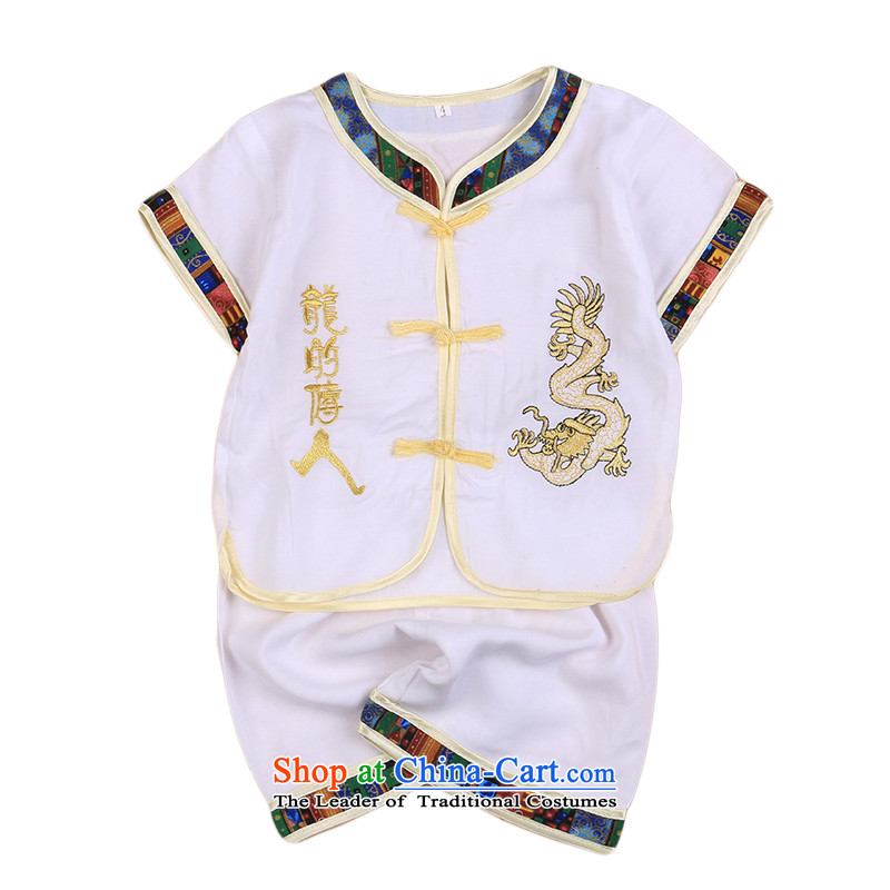Offer new types of child-Tang Dynasty Chinese baby cotton linen Tang dynasty boy short-sleeved Tang casual ethnic summer yellow 73 points of our 4676th and shopping on the Internet has been pressed.