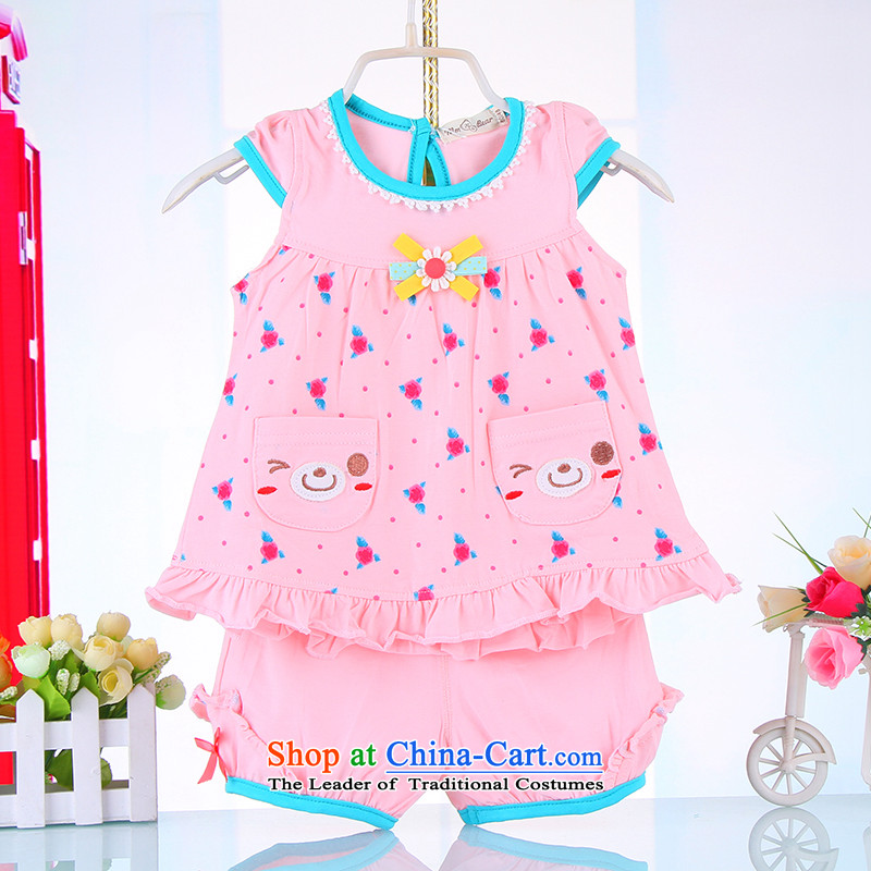 Children's wear girls short-sleeve kit summer infant summer clothing Children Summer Children aged 0-1 2-3 female babies summer 100cm, point of 4,442 gray and shopping on the Internet has been pressed.