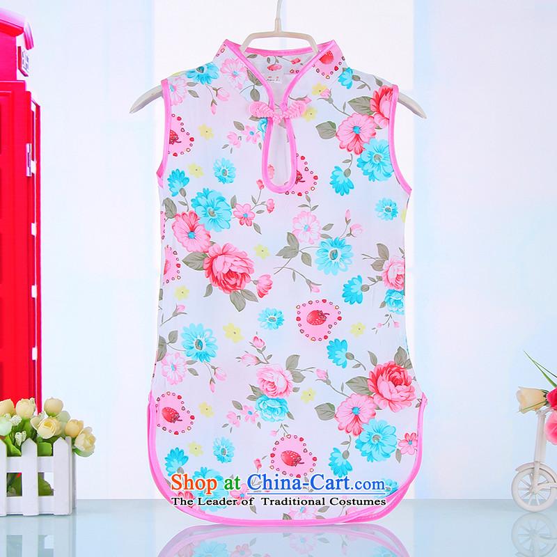 Summer 2015 new women's children's wear clothes children qipao CUHK baby Tang dynasty national costumes 4,523 Blue 120-130 of the Point and shopping on the Internet has been pressed.