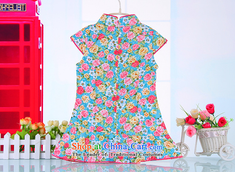 2015 Summer Children qipao pure cotton girls classical saika cheongsam dress your baby Tang dynasty festivals will dress 4360 Blue 120 pictures, prices, brand platters! The elections are supplied in the national character of distribution, so action, buy now enjoy more preferential! As soon as possible.