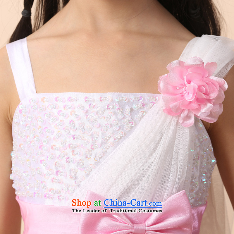 Goodwill Visit to the Netherlands children tail female flowers of children's wear skirts princess dress skirt long white wedding bon bon strap skirt upscale pure cotton theatrical performances clothing T desktop show white , goodwill visit 120cm28 code of
