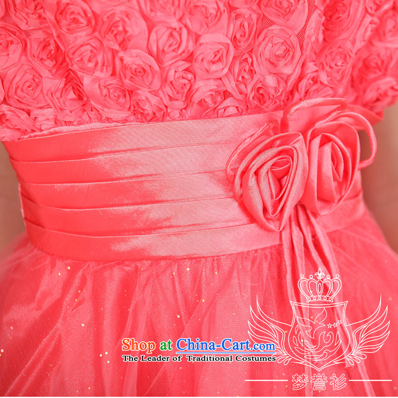 Goodwill Visit to the Netherlands Flower Girls and women to children's wear dresses princess skirt Korean bon bon wedding strap white watermelon red small girls singing dance performances for clothing Toastmaster of watermelon 150-155cm34 red code, the Ne