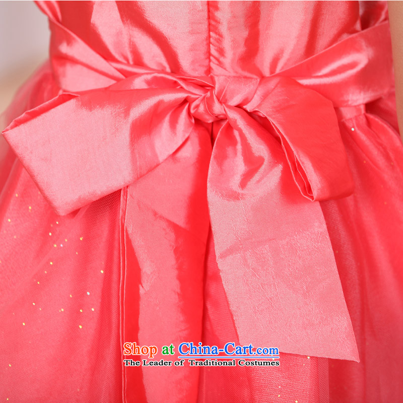 Goodwill Visit to the Netherlands Flower Girls and women to children's wear dresses princess skirt Korean bon bon wedding strap white watermelon red small girls singing dance performances for clothing Toastmaster of watermelon 150-155cm34 red code, the Ne