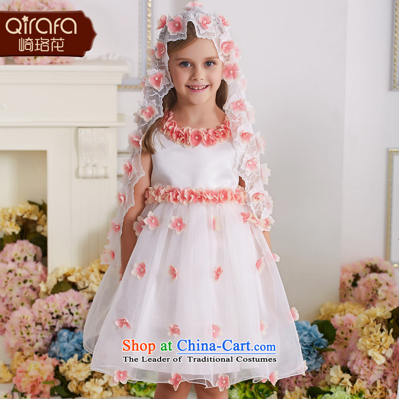 Yamazaki said Princess skirts QIRAFA Flower Girls dress skirt 2015 Summer new Children's dress?code 5140 pink 140