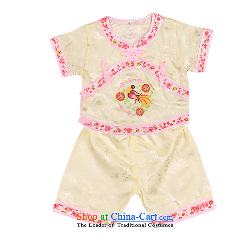 Tang Dynasty children Tang dynasty baby girl cheongsam damask Siu Fung fairy boy shorts, short-sleeved packaged New Concert 4665 100 serving summer pink point and the , , , shopping on the Internet