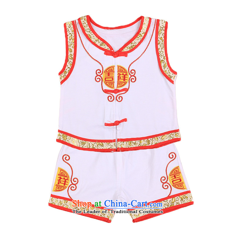 The baby boy Tang dynasty summer vest kit infant silk cotton red clothes of 100 years of age dresses field 4697th yellow 100cm, al point and shopping on the Internet has been pressed.