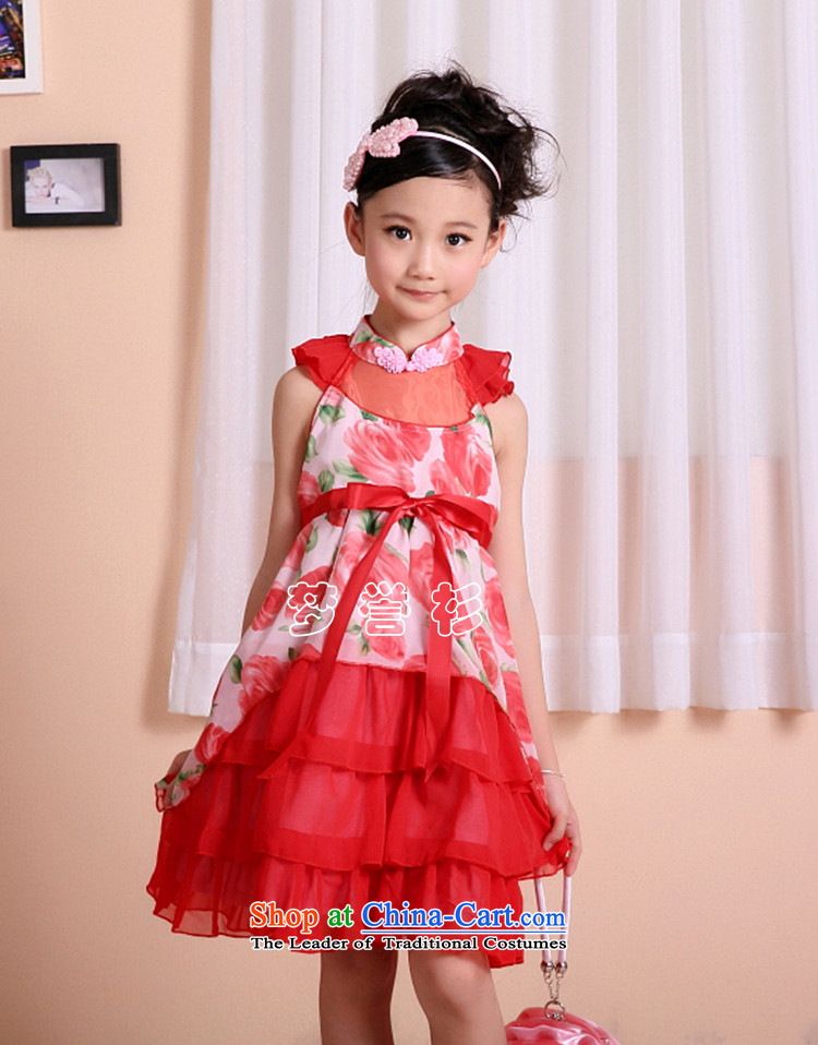 Goodwill Visit to the Netherlands Children Tang dynasty princess girls cheongsam dress guzheng show the gift of spring and summer clothing autumn New China wind national red baby chiffon dresses gifts red 120-130cm13 code picture, prices, brand platters! The elections are supplied in the national character of distribution, so action, buy now enjoy more preferential! As soon as possible.