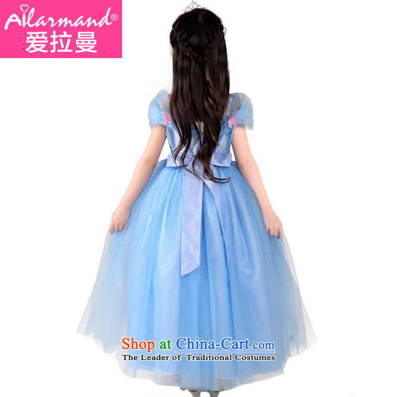 Love Rahman Kidswear 2015 Summer new girls dresses of the same Cinderella dance performances to Princess skirt blue 150, Love Rahman shopping on the Internet has been pressed.