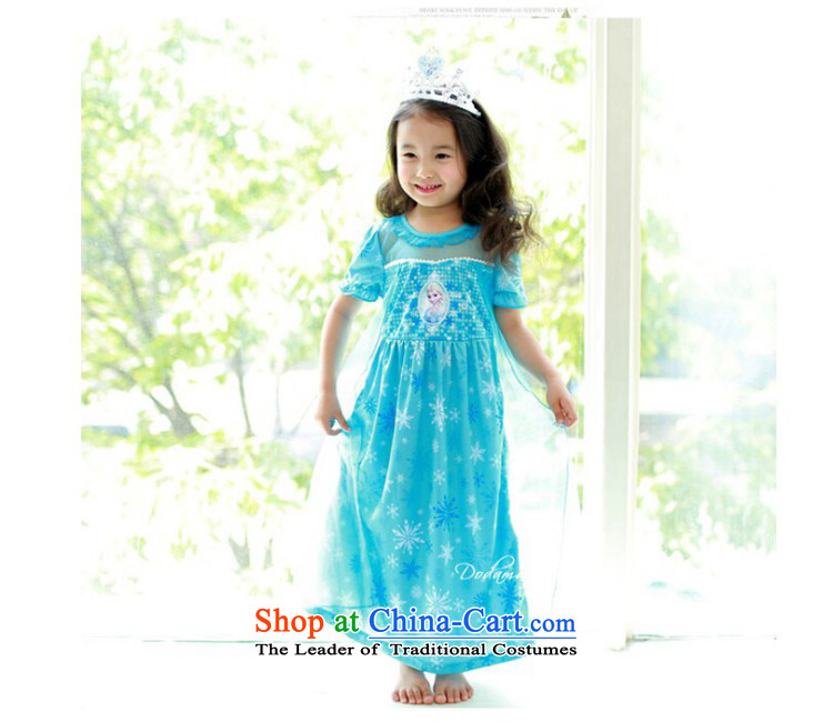 The new Children's dress Princess Snow and ice princess skirt of skirt elsa Aicha Queen Aisha Princess skirt Gathering Blue (sent on wigs + Crown + Magic Wand) 140 yards 130-140cm recommended high picture, prices, brand platters! The elections are supplied in the national character of distribution, so action, buy now enjoy more preferential! As soon as possible.