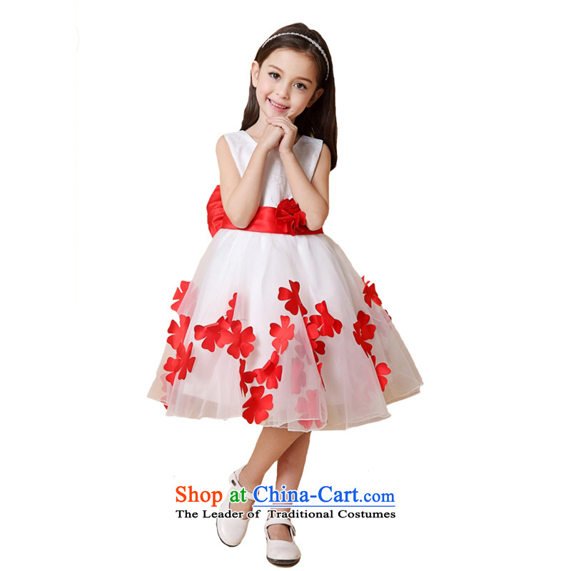 Adjustable waist bag package children red dress girls princess skirt Flower Girls dress bon bon skirt Fashion white 140cm, under the auspices of the performance tuning package has been pressed leather shopping on the Internet