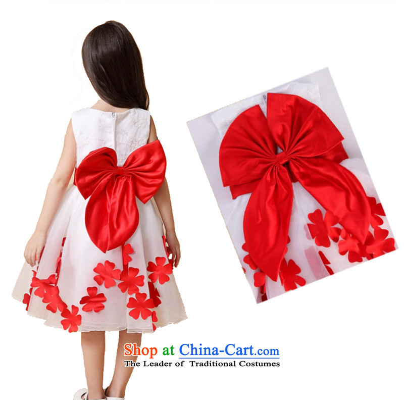 Adjustable waist bag package children red dress girls princess skirt Flower Girls dress bon bon skirt Fashion white 140cm, under the auspices of the performance tuning package has been pressed leather shopping on the Internet