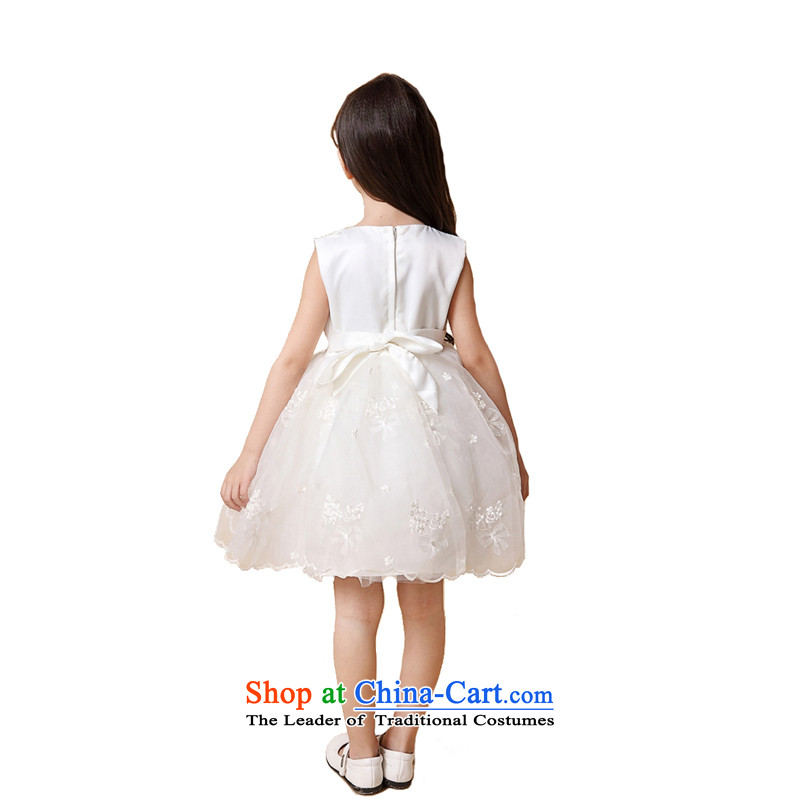 Adjustable leather case package short-sleeved gown flower girl children dress girls short-sleeved princess skirt bon bon skirt Baby clothing white 150cm, under the auspices of the performance tuning package has been pressed leather shopping on the Interne