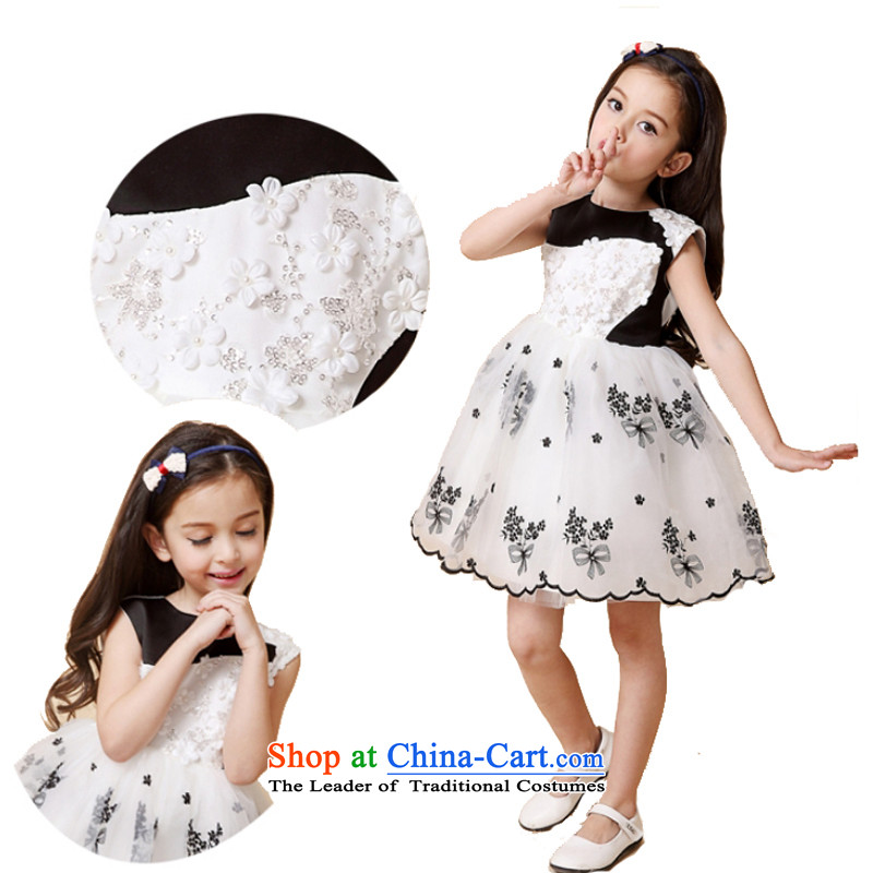Adjustable leather case package short-sleeved gown flower girl children dress girls short-sleeved princess skirt bon bon skirt Baby clothing white 150cm, under the auspices of the performance tuning package has been pressed leather shopping on the Interne