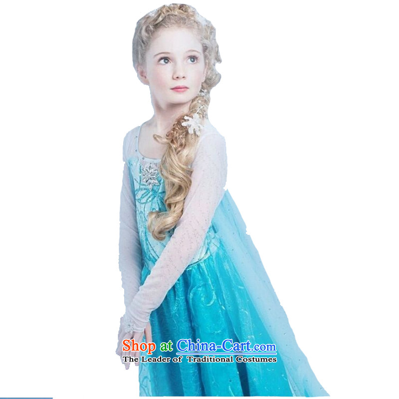 Adjustable leather case package princess skirt queen skirt children's entertainment 140cm, blue leather-dress package has been pressed shopping on the Internet